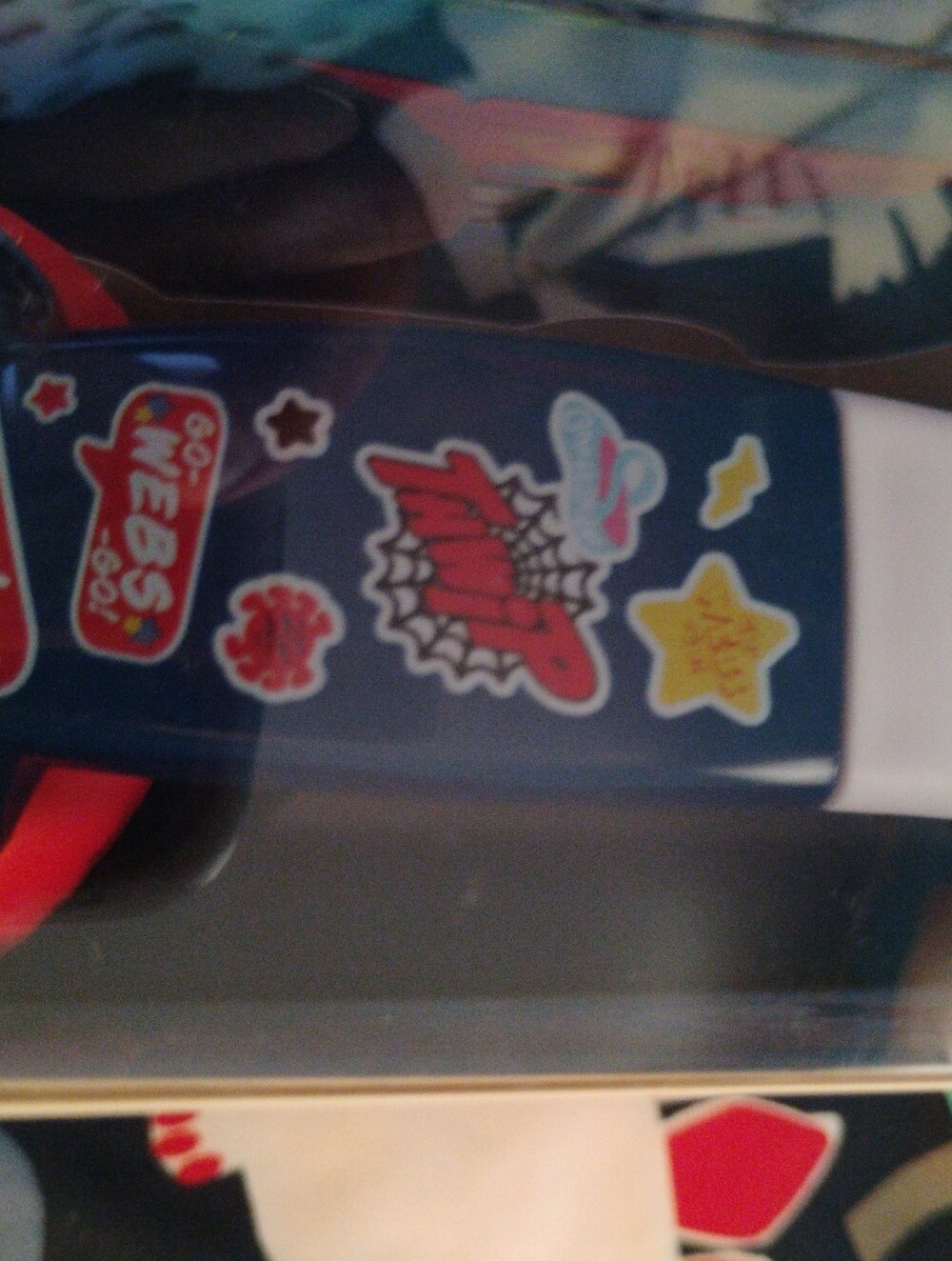Sticker-Decorated Navy Kids Headband with White Accent Kids Spider Man Headphone